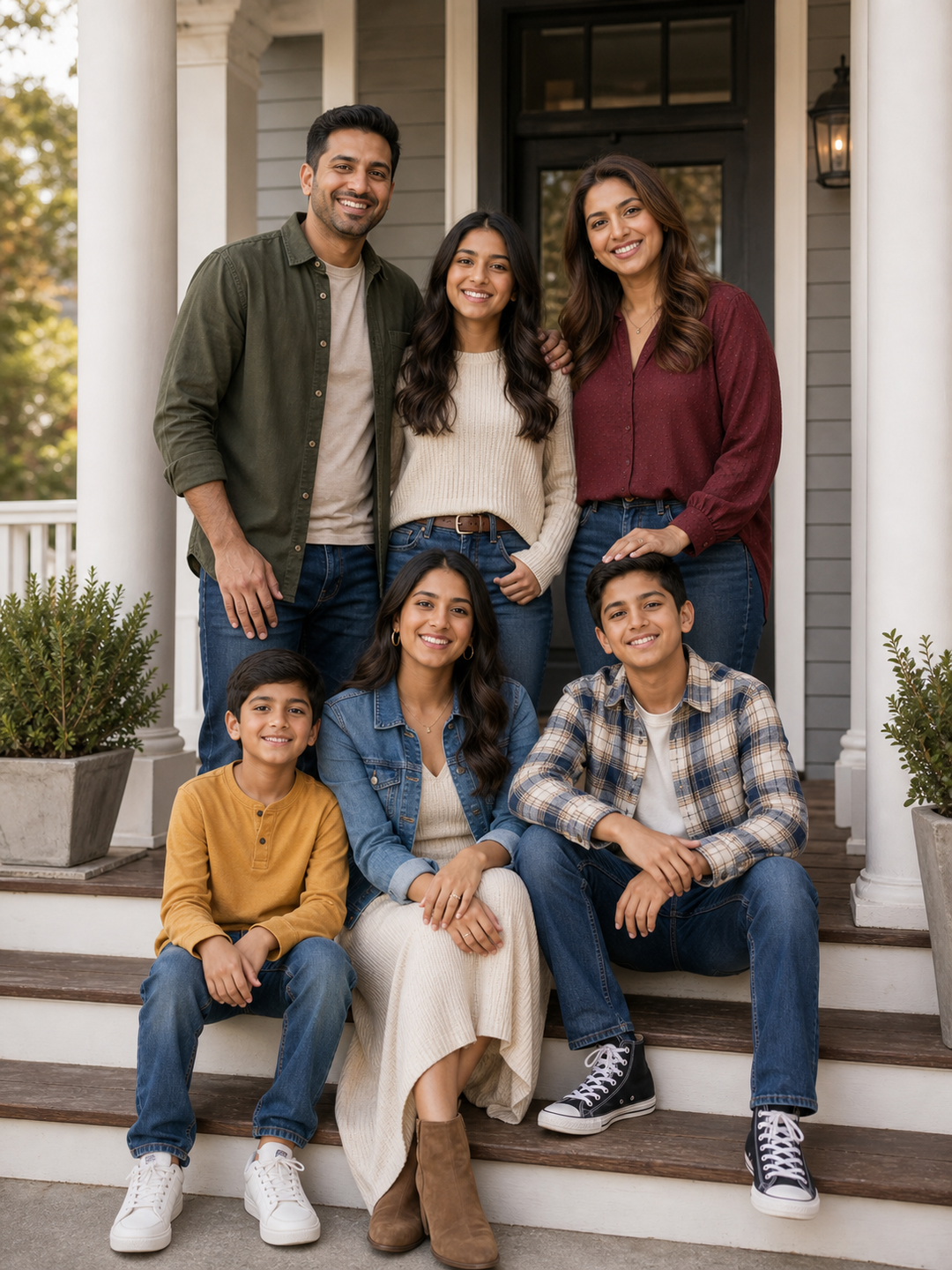 Best Family Picture Poses seated and standing levels pose reference