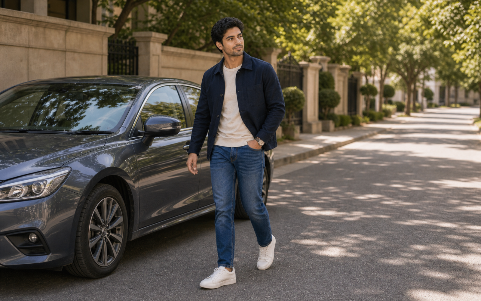 Photo Pose for Car wide car arrival frame pose reference