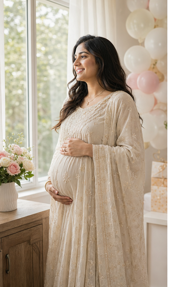 Window baby shower portrait reference for photo poses for baby shower at home
