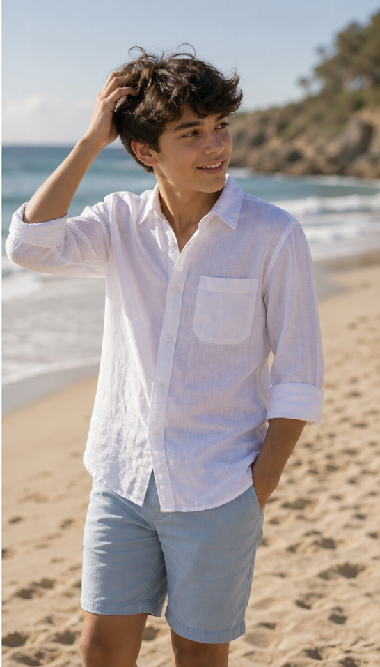 Beach wind adjustment reference for photo poses for boys in beach
