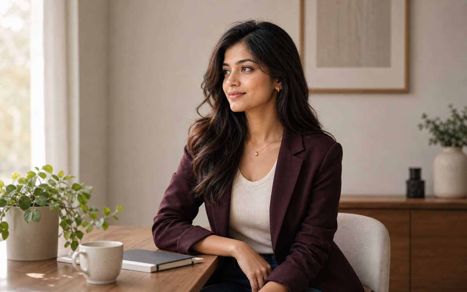 Pose for Profile Picture Girl wide personal-brand frame pose reference