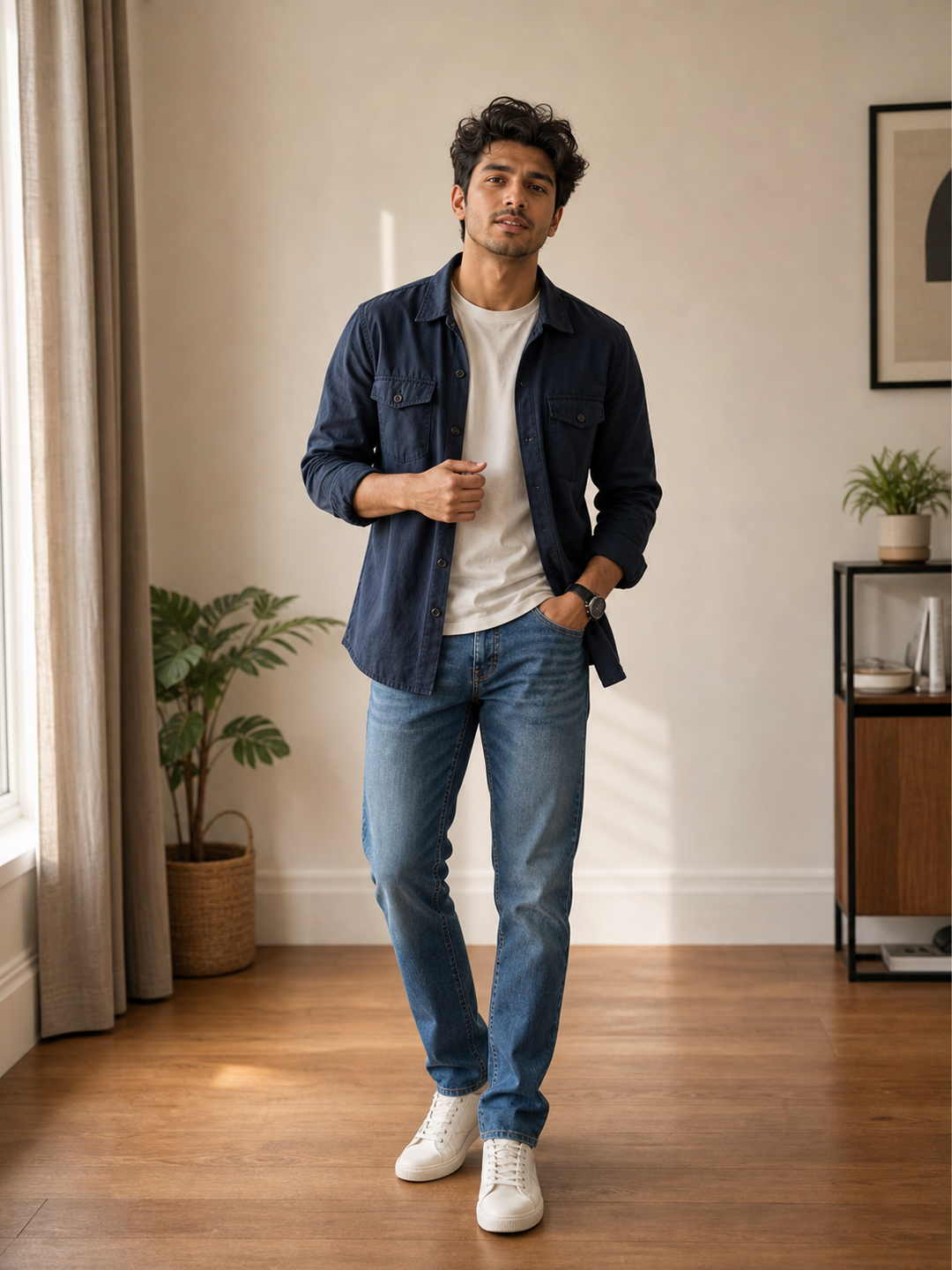 Poses for Men Tiktok phone-frame standing beat pose reference