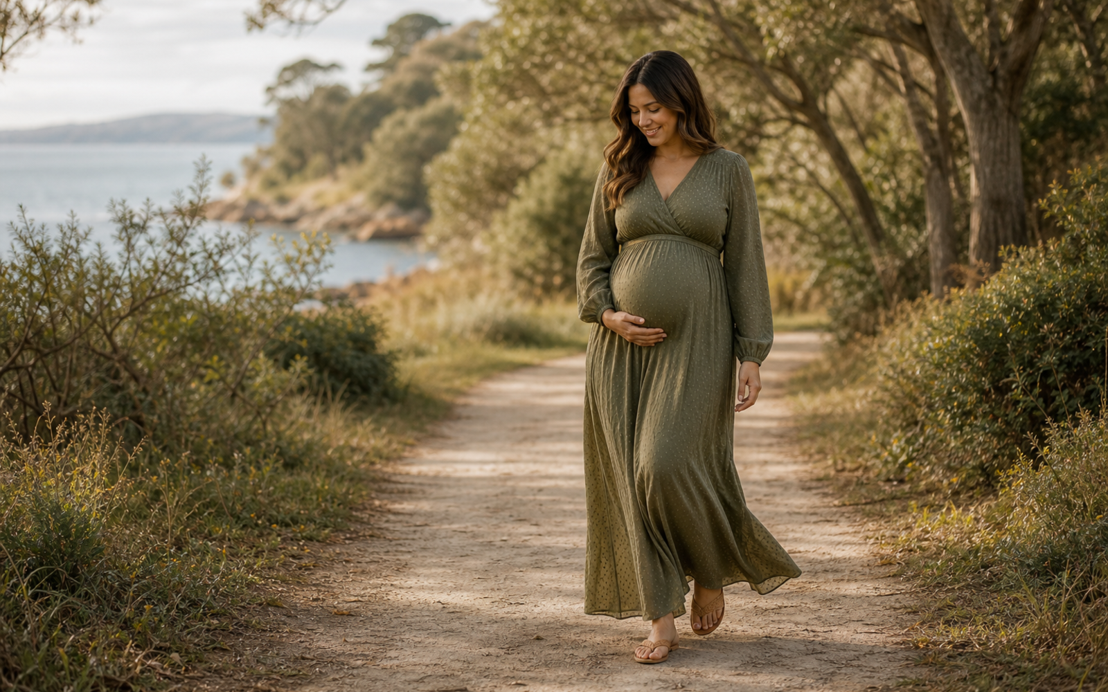 Poses for Outdoor Maternity Photoshoot wide maternity walk pose reference