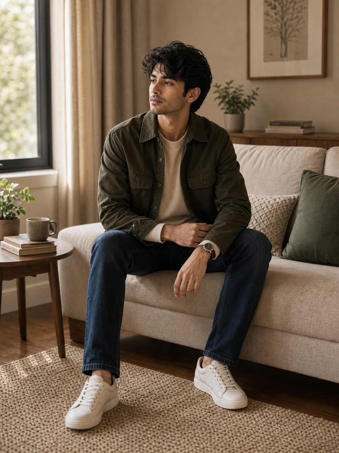 Stylish Photo Pose for Boy in Home seated home angle pose reference