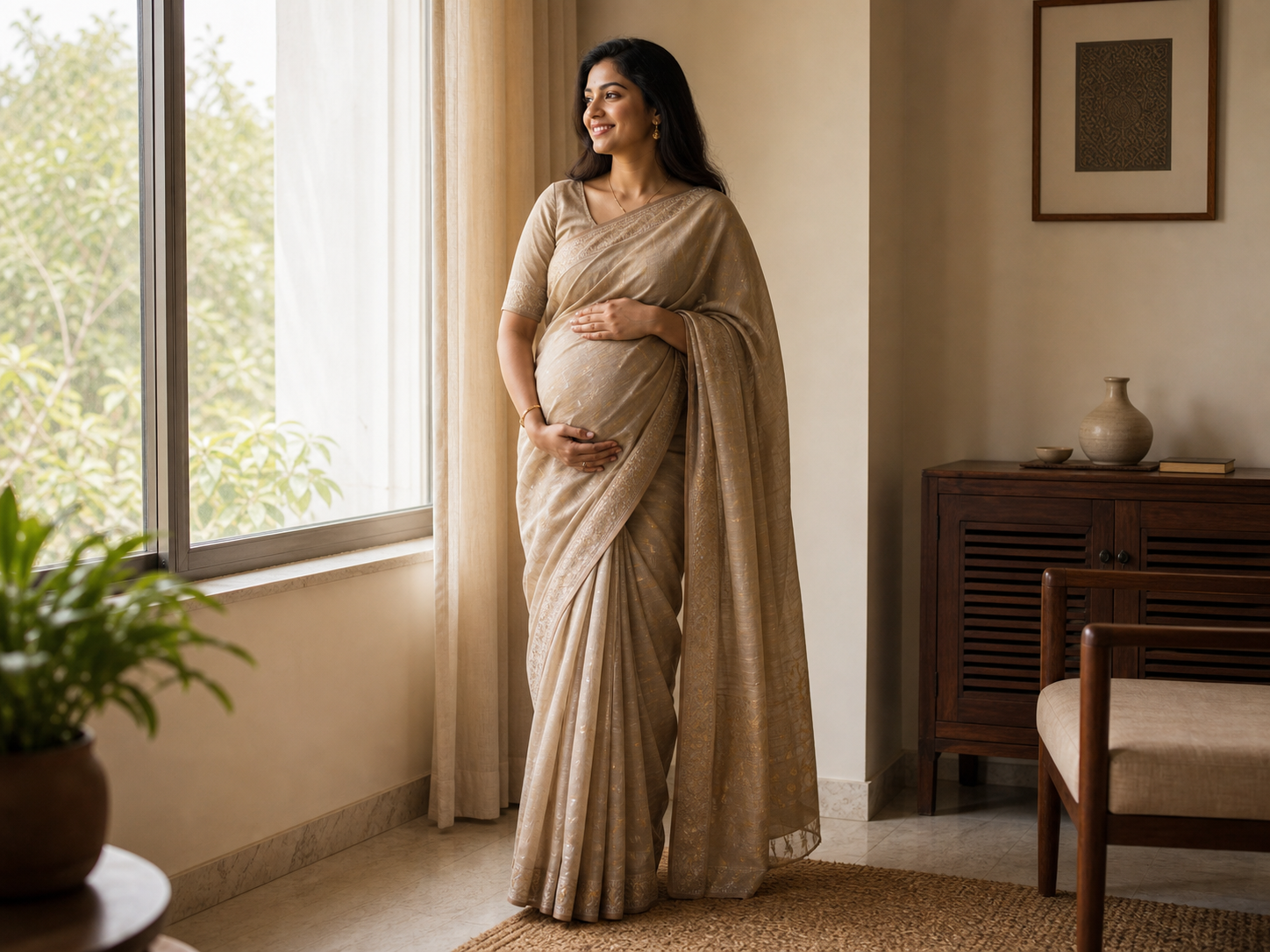 Maternity saree pose reference for photo poses for pregnant lady in saree