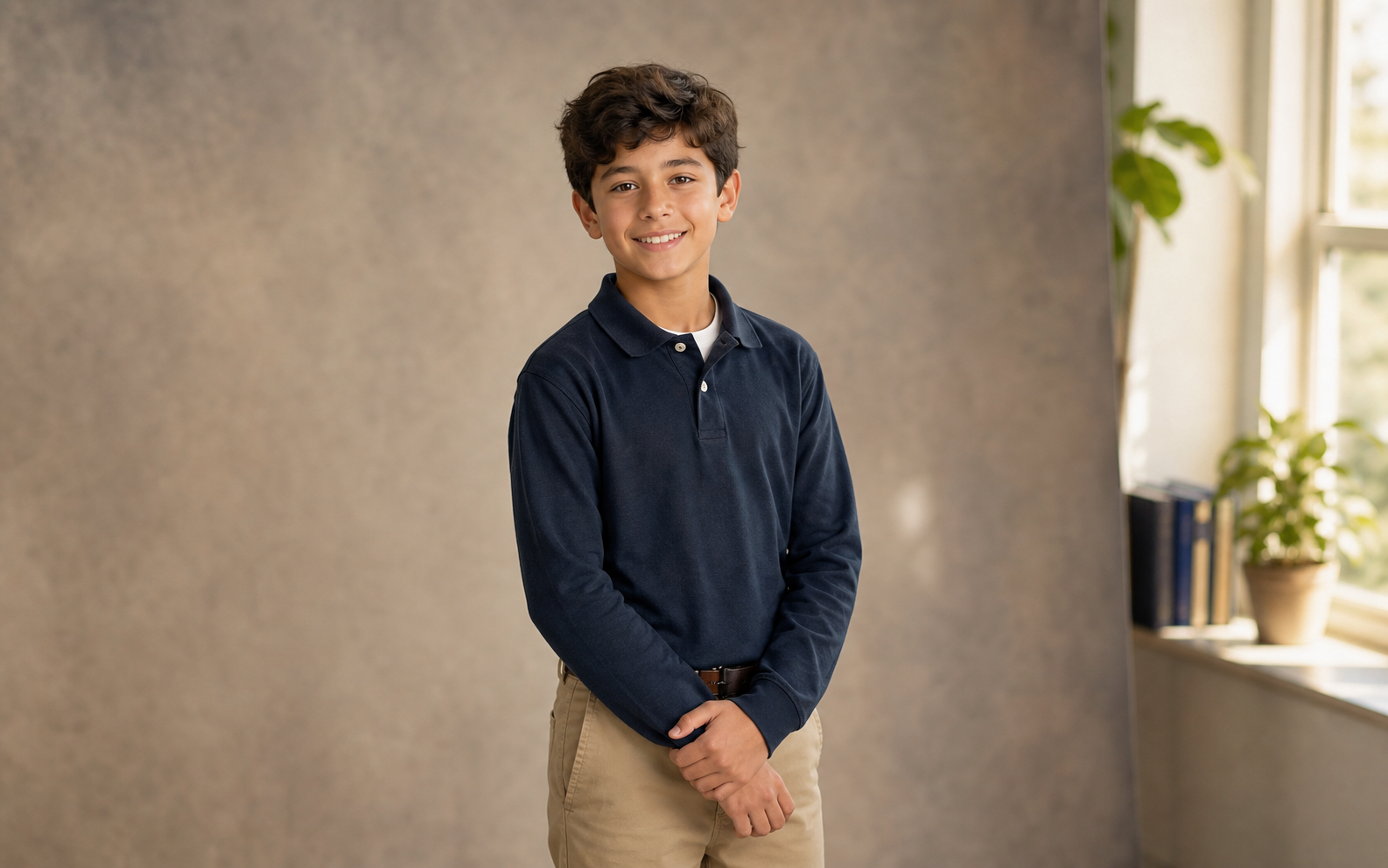 Classic school picture portrait pose reference