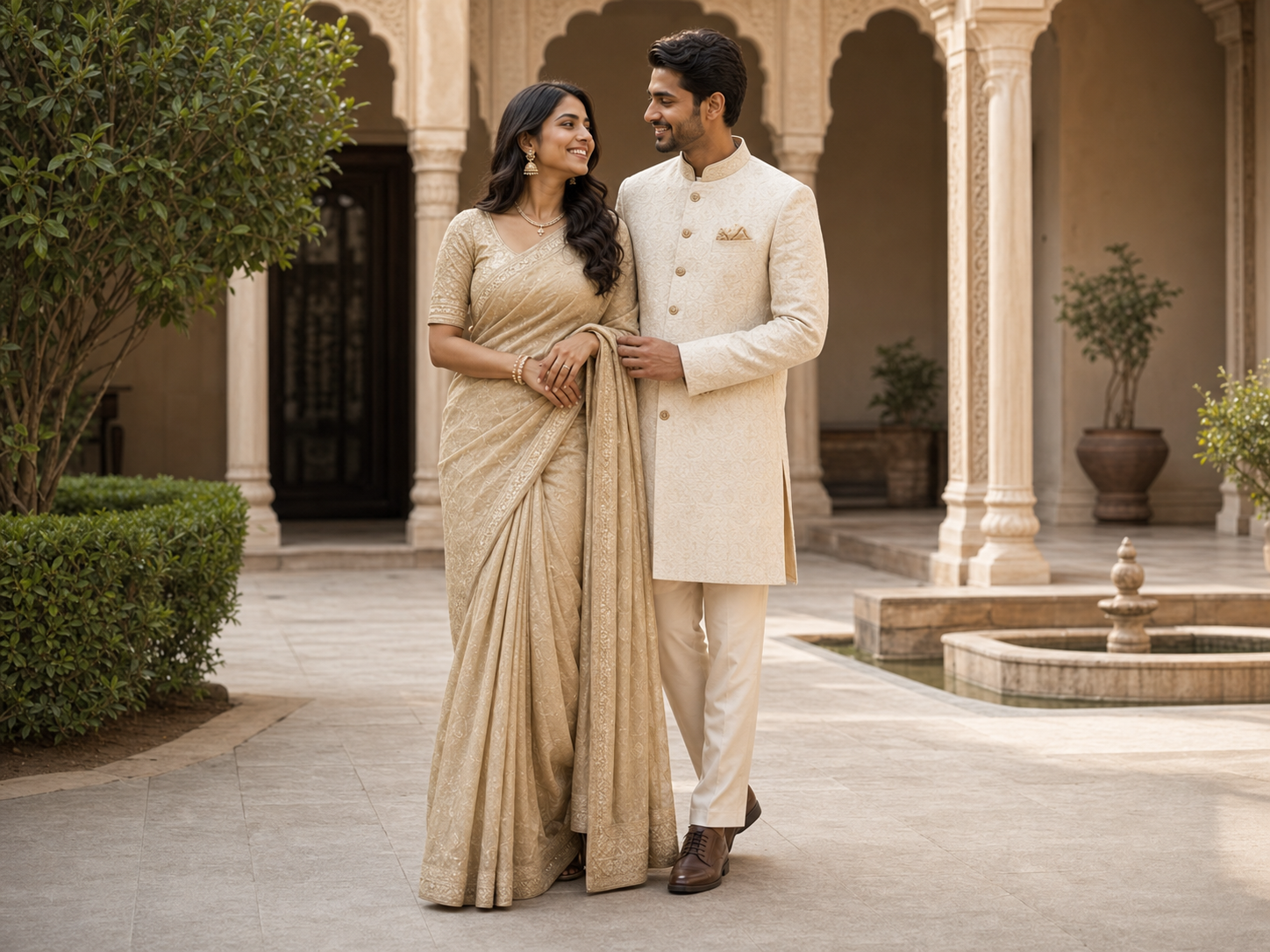 Traditional couple pose reference for photo poses for diwali couple